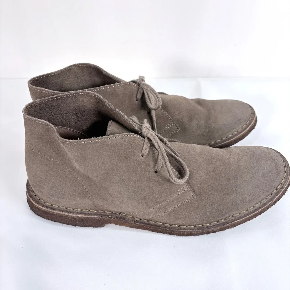 J.Crew MacAlister Desert Boots Taupe Suede Italian Made Crepe Sole Chukka Men 8